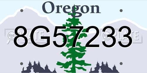 8G57233 Oregon License Plate