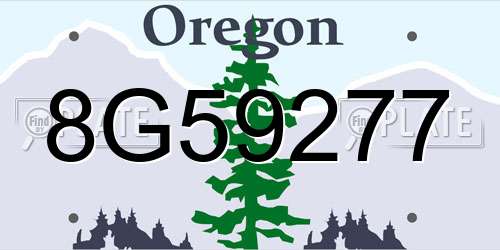 8G59277 Oregon License Plate