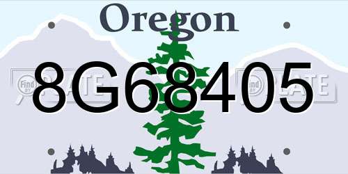 8G68405 Oregon License Plate