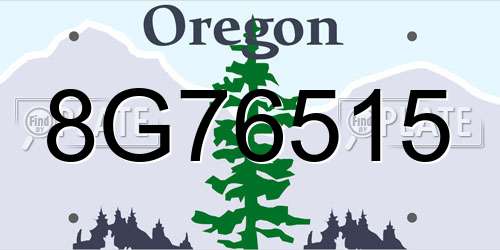 8G76515 Oregon License Plate
