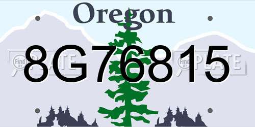 8G76815 Oregon License Plate