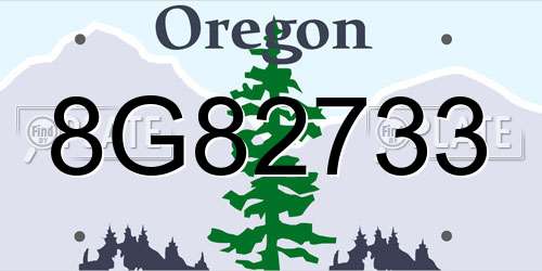 8G82733 Oregon License Plate