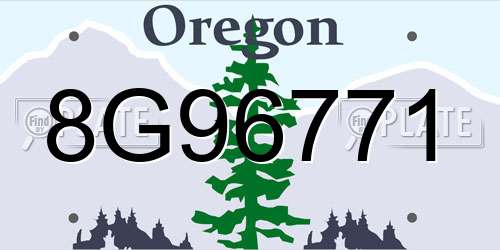 8G96771 Oregon License Plate