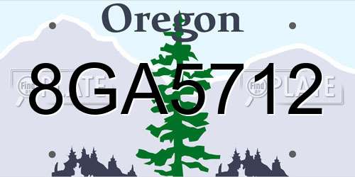 8GA5712 Oregon License Plate
