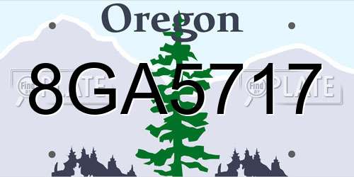8GA5717 Oregon License Plate