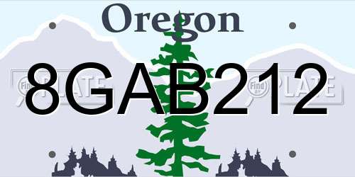 8GAB212 Oregon License Plate
