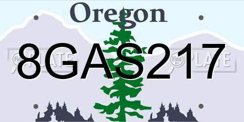 8GAS217 Oregon License Plate
