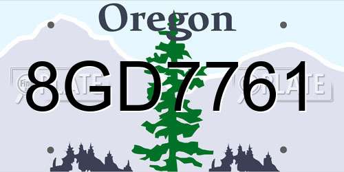 8GD7761 Oregon License Plate