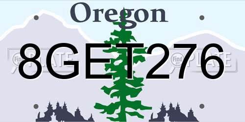 8GET276 Oregon License Plate