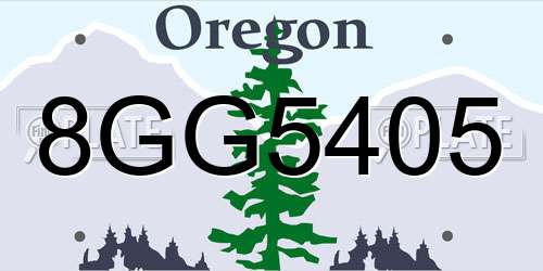 8GG5405 Oregon License Plate