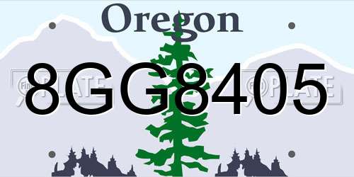 8GG8405 Oregon License Plate
