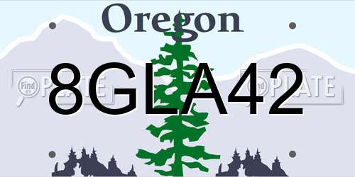 8GLA42 Oregon License Plate