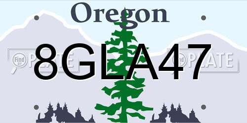 8GLA47 Oregon License Plate