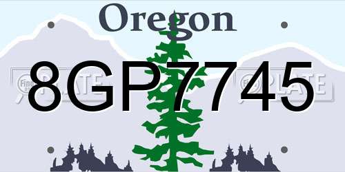 8GP7745 Oregon License Plate