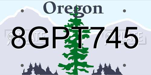 8GPT745 Oregon License Plate