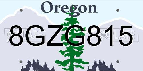 8GZG815 Oregon License Plate