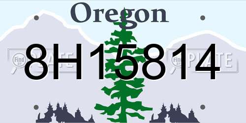8H15814 Oregon License Plate