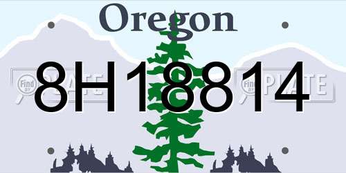 8H18814 Oregon License Plate