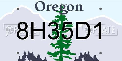 8H35D1 Oregon License Plate