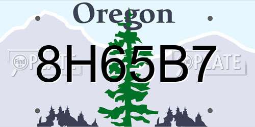 8H65B7 Oregon License Plate