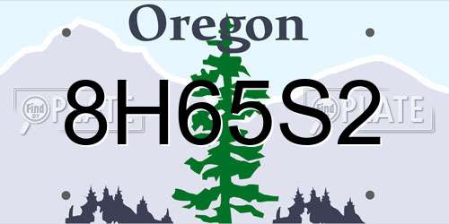 8H65S2 Oregon License Plate