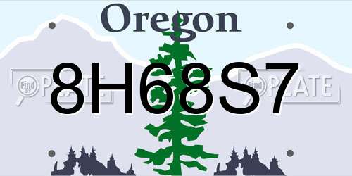 8H68S7 Oregon License Plate
