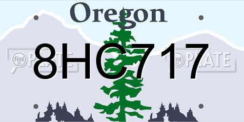 8HC717 Oregon License Plate