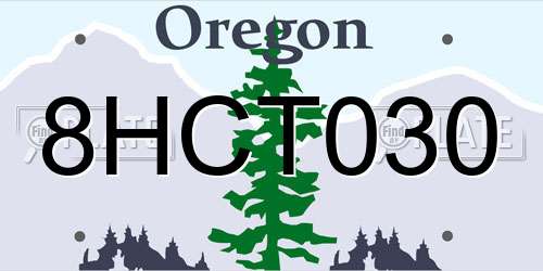8HCT030 Oregon License Plate