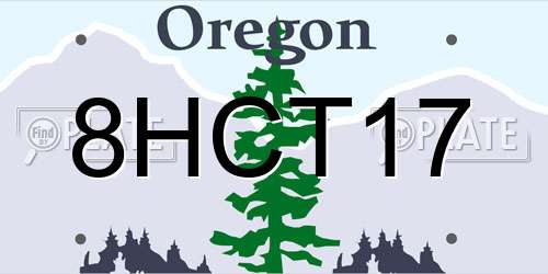 8HCT17 Oregon License Plate