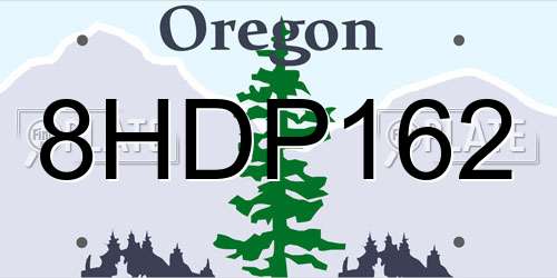 8HDP162 Oregon License Plate