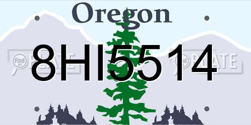 8HI5514 Oregon License Plate