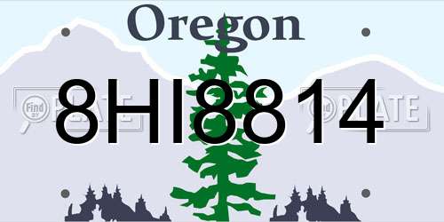 8HI8814 Oregon License Plate