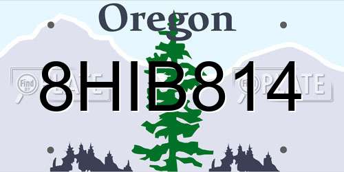 8HIB814 Oregon License Plate