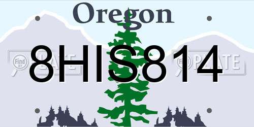 8HIS814 Oregon License Plate