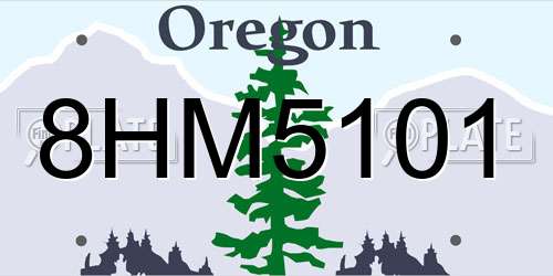 8HM5101 Oregon License Plate