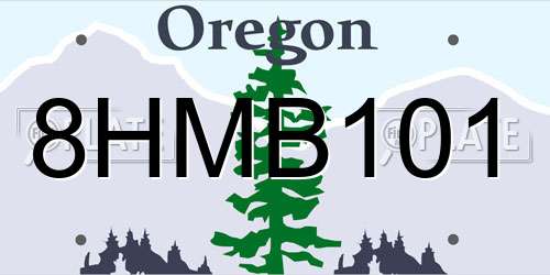 8HMB101 Oregon License Plate