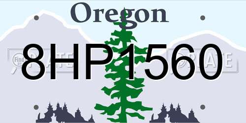 8HP1560 Oregon License Plate