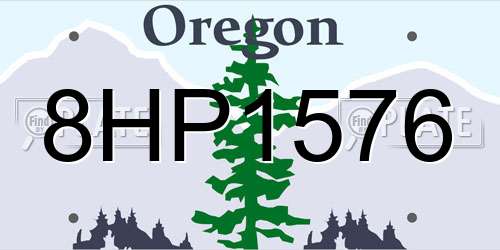 8HP1576 Oregon License Plate