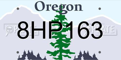8HP163 Oregon License Plate