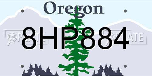 8HP884 Oregon License Plate