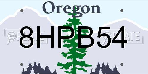 8HPB54 Oregon License Plate