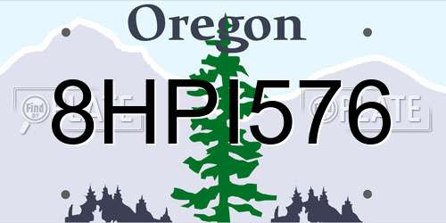 8HPI576 Oregon License Plate