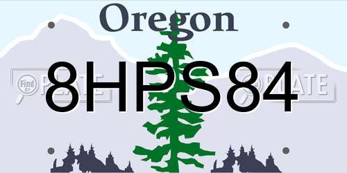 8HPS84 Oregon License Plate