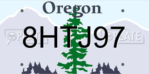 8HTJ97 Oregon License Plate