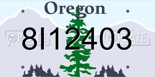 8I12403 Oregon License Plate