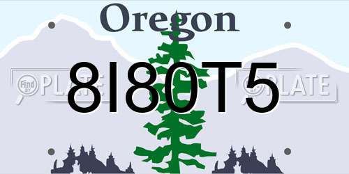 8I80T5 Oregon License Plate