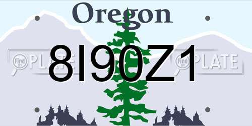 8I90Z1 Oregon License Plate