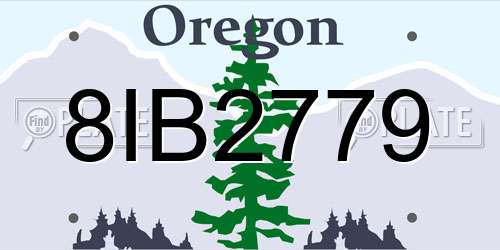 8IB2779 Oregon License Plate