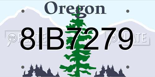 8IB7279 Oregon License Plate