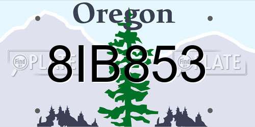 8IB853 Oregon License Plate